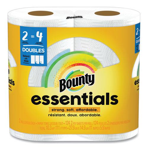 Essentials Select-A-Size Kitchen Roll Paper Towels, 2-Ply, 124 Sheets/Roll, 6 Rolls/Carton. Picture 1