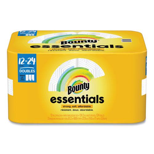 Essentials Select-A-Size Kitchen Roll Paper Towels, 2-Ply, 124 Sheets/Roll, 12 Rolls. Picture 1