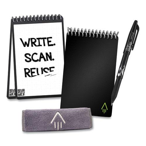Mini Notepad, Black Cover, Dot Grid Rule, 3.5 x 5.5, Black/White, 24 Sheets. Picture 1