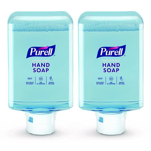 Antimicrobial Fragrance Free Foaming Hand Soap, For ES10 Dispensers, 1,200 mL Refill, 2/Carton. Picture 1