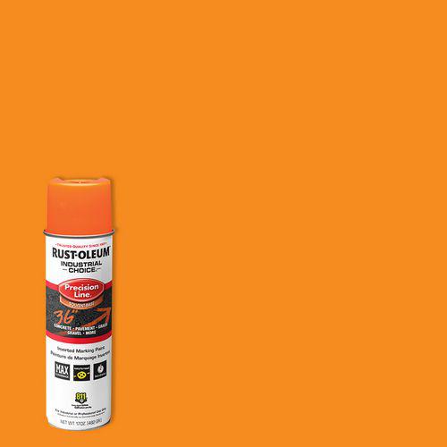 Industrial Choice Precision Line Marking Paint, Flat Fluorescent Orange, 17 oz Aerosol Can, 12/Carton. Picture 2