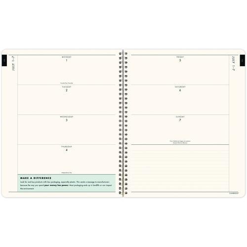 GreenPath Academic Year Weekly/Monthly Planner, Floral Artwork, 11" x 9.38", Multicolor Cover, 12-Month: July 2024-June 2025. Picture 3