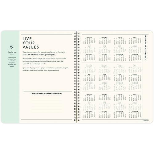 GreenPath Academic Year Weekly/Monthly Planner, Floral Artwork, 11" x 9.38", Multicolor Cover, 12-Month: July 2024-June 2025. Picture 8