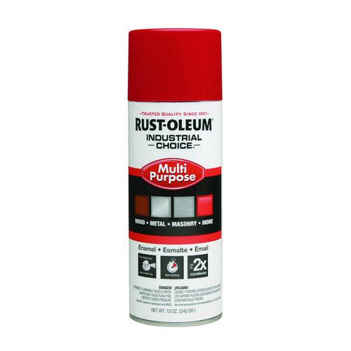 Industrial Choice 1600 System Multi-Purpose Enamel Spray Paint, Flat Safety Red, 12 oz Aerosol Can, 6/Carton. Picture 1