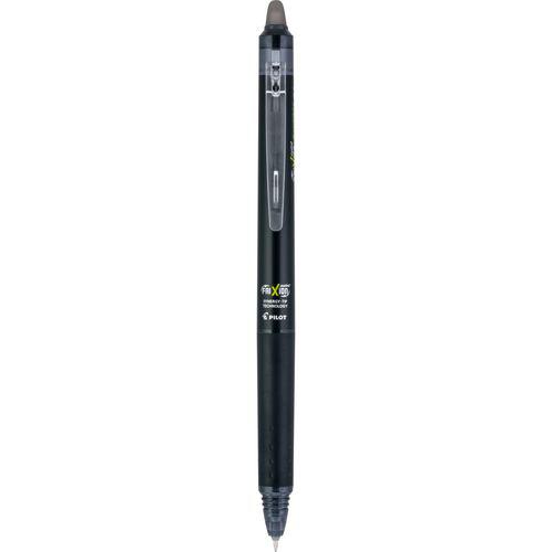 FriXion Synergy Clicker Erasable Gel Pen, Retractable, Extra-Fine 0.5 mm, Black Ink, Black/Smoke Barrel, Dozen. Picture 3