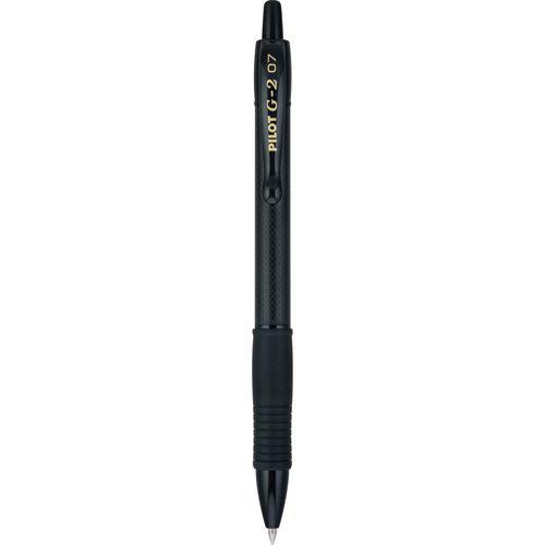 G2 Edge Premium Gel Pen, Retractable, Fine 0.7 mm, Black Ink/Barrel, Dozen. Picture 2