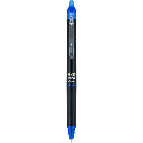 FriXion Synergy Clicker Erasable Gel Pen, Retractable, Extra-Fine 0.5 mm, Blue Ink, Black/Blue Barrel, Dozen. Picture 5