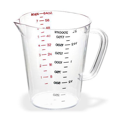 Commercial Measuring Cup, 0.5 gal, Clear. Picture 1