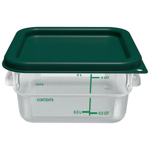 Squares Polycarbonate Food Storage Container, 2 qt,  7.13 x 7.13 x  3.8, Clear, Plastic. Picture 4