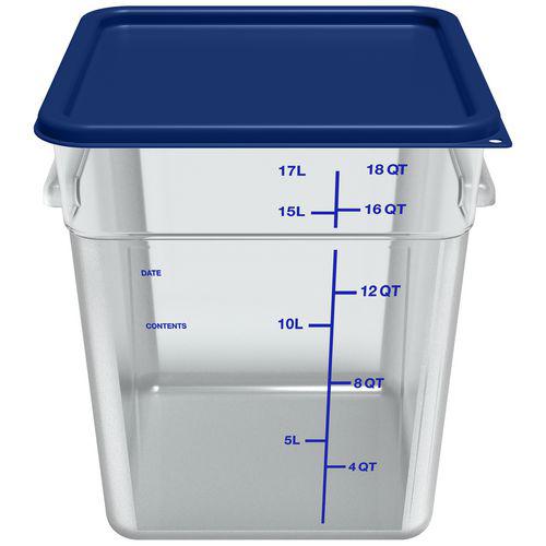 Squares Polycarbonate Food Storage Container, 18 qt, 11 13 x 11.13 x 12.58, Clear, Plastic. Picture 4