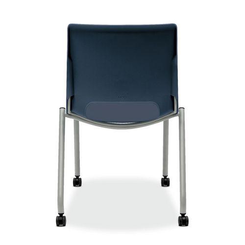 Motivate Four-Leg Stacking Chair, Up to 300 lbs, 18" Seat Height, Regatta Seat and Back, Platinum Base, 2/Carton. Picture 2
