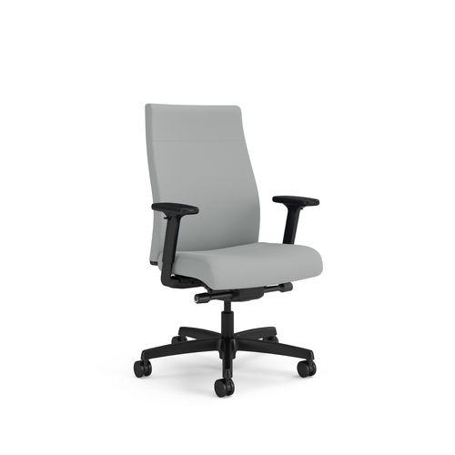 Ignition 2.0 Upholstered Mid-Back Task Chair, Up to 300 lbs, 17 to 21.5 Seat Height, Flint Seat and Back, Black Base. Picture 1