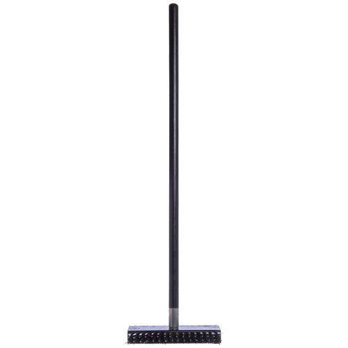 Sparta Broiler Master Grill Brush and Scraper with Handle, Metal Bristles, 30.5" Black Wood Handle. Picture 3
