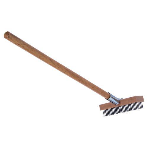 Sparta Broiler Master Grill Brush and Scraper with Handle, Metal Bristles, 30", Natural Wood Handle. Picture 2
