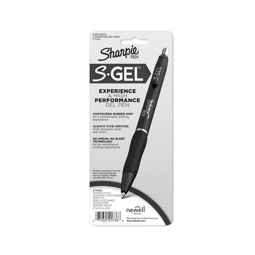 S-Gel Fashion Barrel Pen, Retractable, Medium 0.7 mm, Assorted Color Ink, White Barrel, 4/Pack. Picture 2
