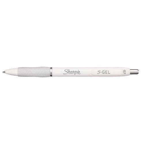 S-Gel Fashion Barrel Pen, Retractable, Medium 0.7 mm, Assorted Color Ink, White Barrel, 4/Pack. Picture 3