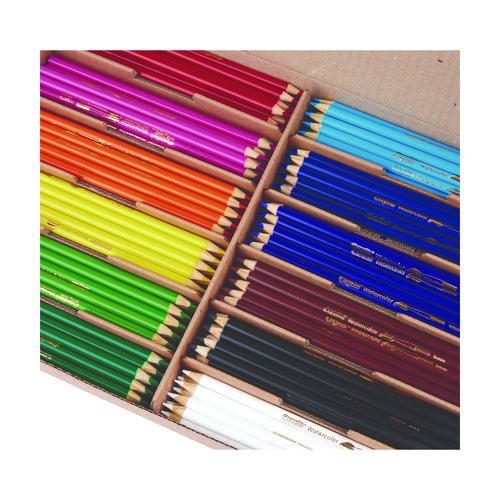 Watercolor Pencil Classpack, 3.3 mm, Assorted Lead and Barrel Colors, 240/Pack. Picture 4