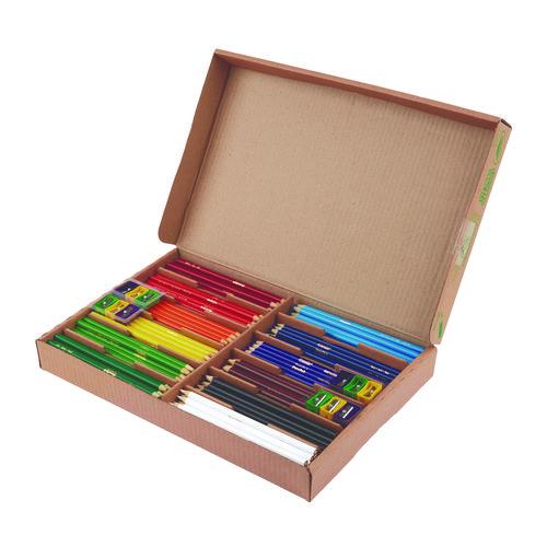 Color Pencil Classpack Set with (240) Pencils and (12) Pencil Sharpeners, Assorted Lead and Barrel Colors, 240/Pack. Picture 4