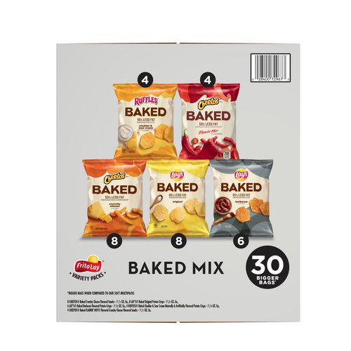 Baked Variety Pack, Lay’s Regular/Lay’s BBQ/Cheetos/Ruffles Cheddar and Sour Cream/Hot Cheetos, 30 Bags/Box, 2 Boxes/Carton. Picture 3