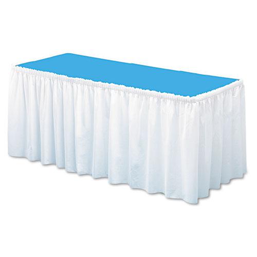 Table Set Linen-Like Table Skirting, Polyester, 29" x 14 ft, White. Picture 2