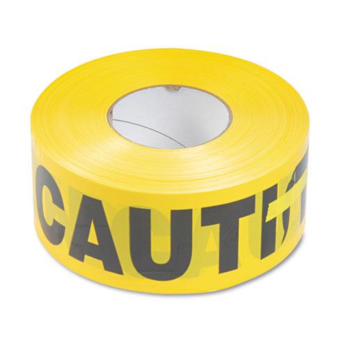 Caution Barricade Safety Tape, 3" x 1,000 ft, Black/Yellow. Picture 1