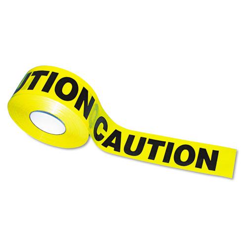 Caution Barricade Safety Tape, 3" x 1,000 ft, Black/Yellow. Picture 2
