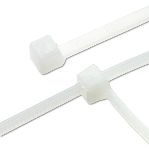 Nylon Cable Ties, 11 x 0.19, 50 lb, Natural, 500/Pack. Picture 4