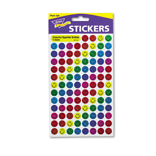 SuperSpots and SuperShapes Sticker Variety Packs, Sparkle Smiles, Assorted Colors, 1,300/Pack. Picture 1