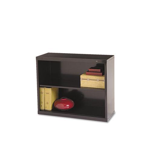Metal Bookcase, Two-Shelf, 34.5w x 13.5d x 28h, Black. Picture 1
