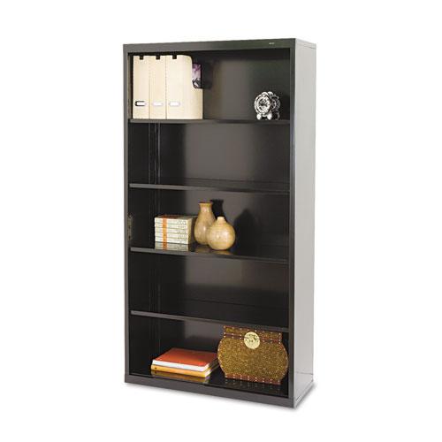 Metal Bookcase, Five-Shelf, 34.5w x 13.5d x 66h, Black. Picture 1