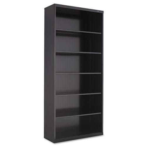 Metal Bookcase, Six-Shelf, 34.5w x 13.5d x 78h, Black. Picture 2