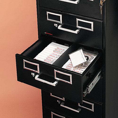 Eight-Drawer Multimedia/Card File Cabinet, Black, 15" x 28.5" x 52". Picture 2