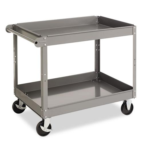 Two-Shelf Metal Cart, Metal, 2 Shelves, 500 lb Capacity, 24" x 36" x 32", Gray. Picture 1