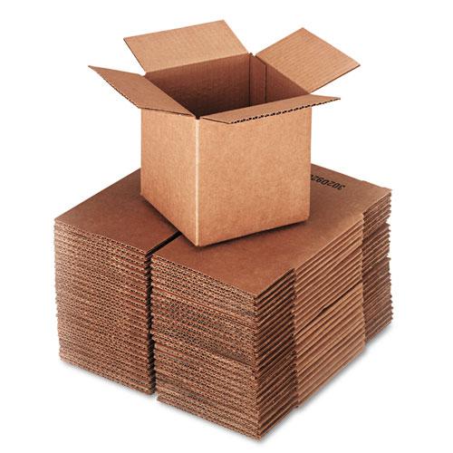 Cubed Fixed-Depth Corrugated Shipping Boxes, Regular Slotted Container (RSC), Small, 6" x 6" x 6", Brown Kraft, 25/Bundle. Picture 1