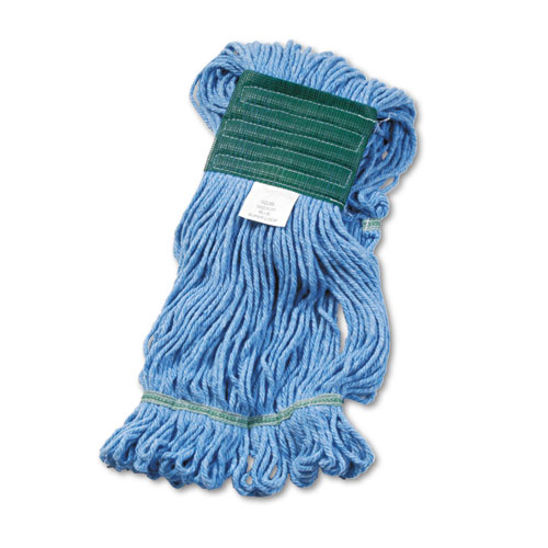 Super Loop Wet Mop Head, Cotton/Synthetic Fiber, 5" Headband, Medium Size, Blue. Picture 2