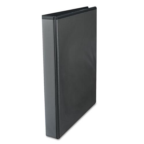 Economy Round Ring View Binder, 3 Rings, 1" Capacity, 11 x 8.5, Black. Picture 4