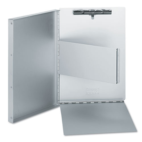 Deluxe Aluminum Document Box, 0.4" Clip Capacity, Holds 8.5 x 11 Sheets, Aluminum. Picture 1
