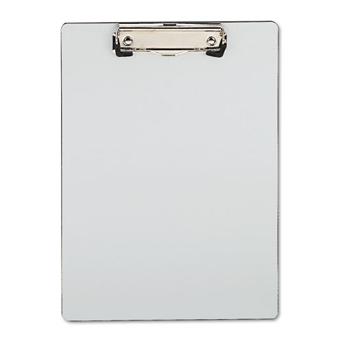 Plastic Brushed Aluminum Clipboard, Portrait Orientation, 0.5" Clip Capacity, Holds 8.5 x 11 Sheets, Silver. Picture 1