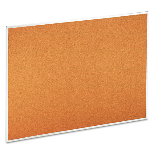 Cork Bulletin Board, 48 x 36, Tan Surface, Aluminum Frame. Picture 1