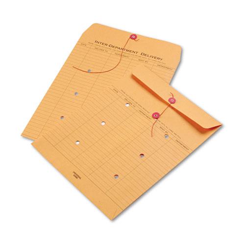 Light Brown Kraft String/Button Interoffice Envelope, #97, Two-Sided Five-Column Format, 10 x 13, Light Brown Kraft, 100/Box. Picture 2