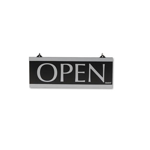 Century Series Reversible Open/Closed Sign, w/Suction Mount, 13 x 5, Black. Picture 1