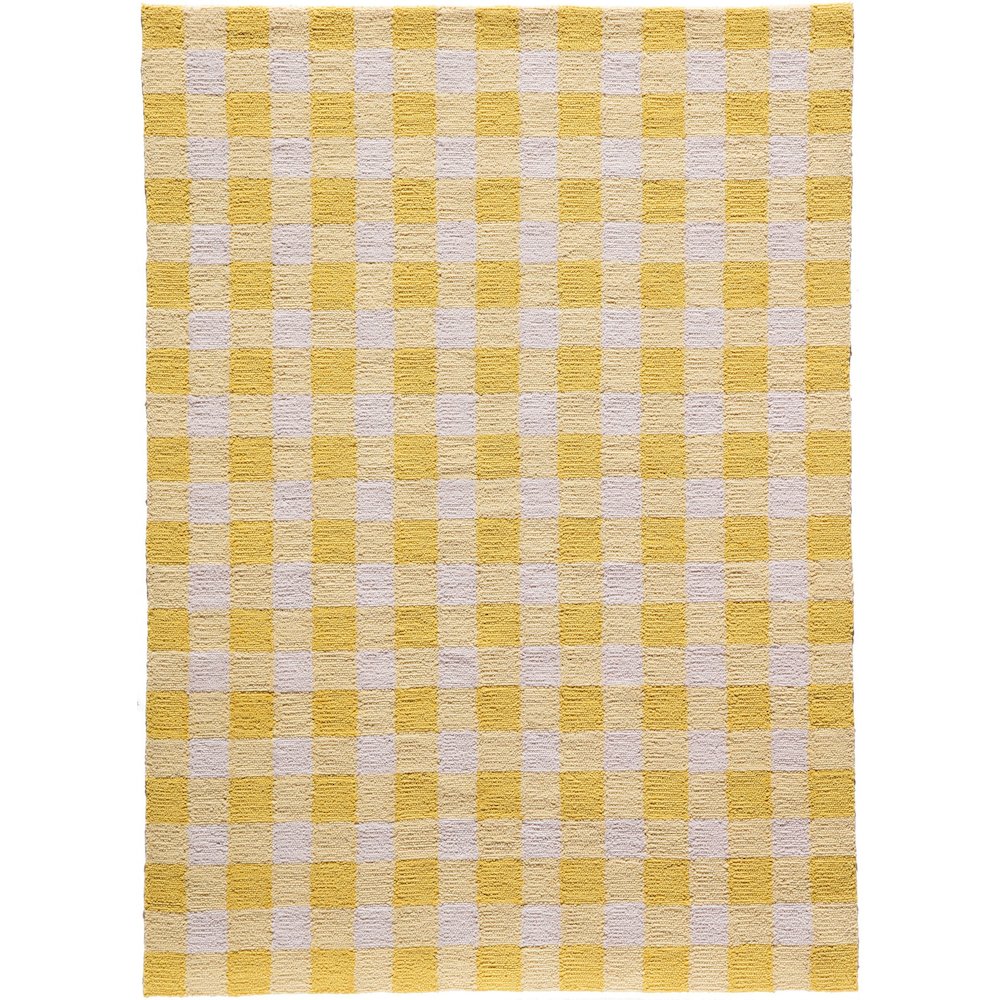 Contemporary Rectangle Area Rug, Yellow, 5' X 7'. Picture 1