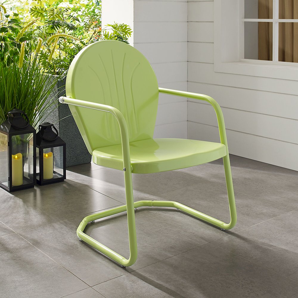 Griffith Outdoor Metal Armchair Key Lime Gloss. Picture 9