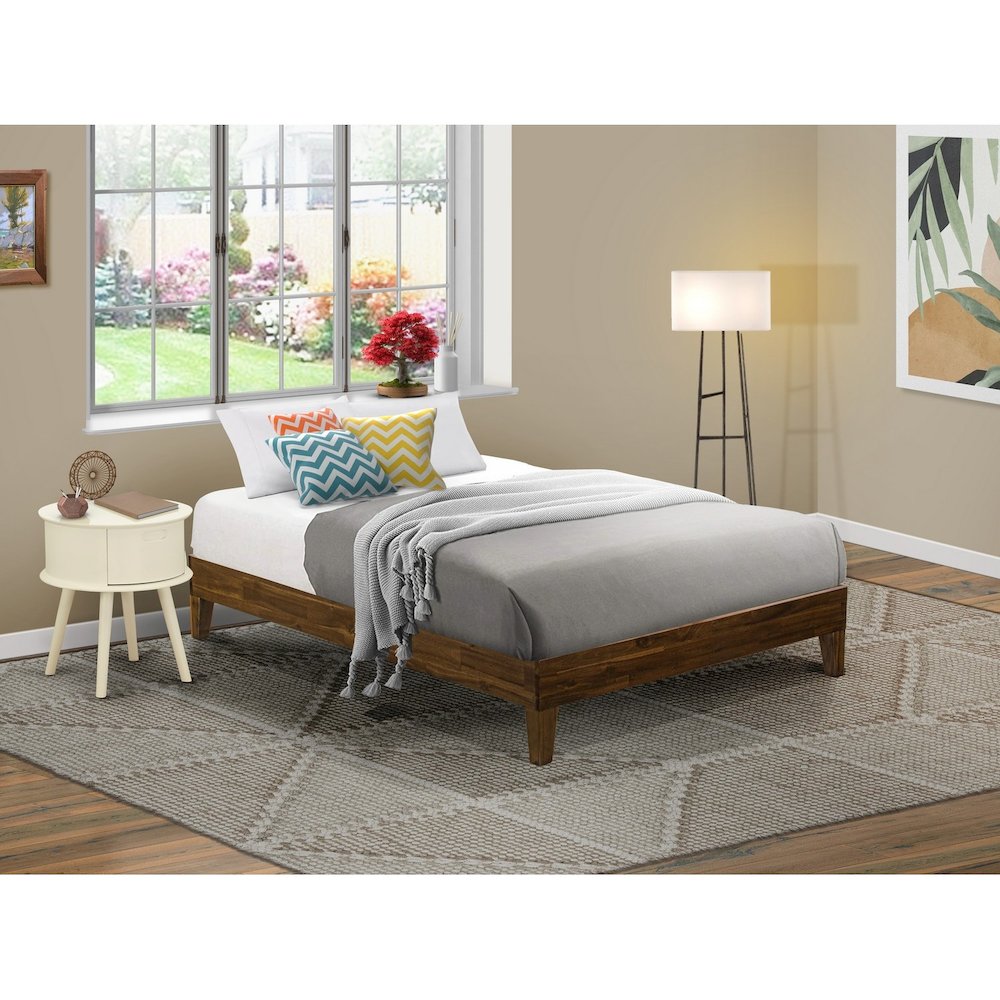 NVP-22-F Full Size Bed Frame with 4 Hardwood Legs and 2 Extra Center Legs - Walnut Finish. Picture 1