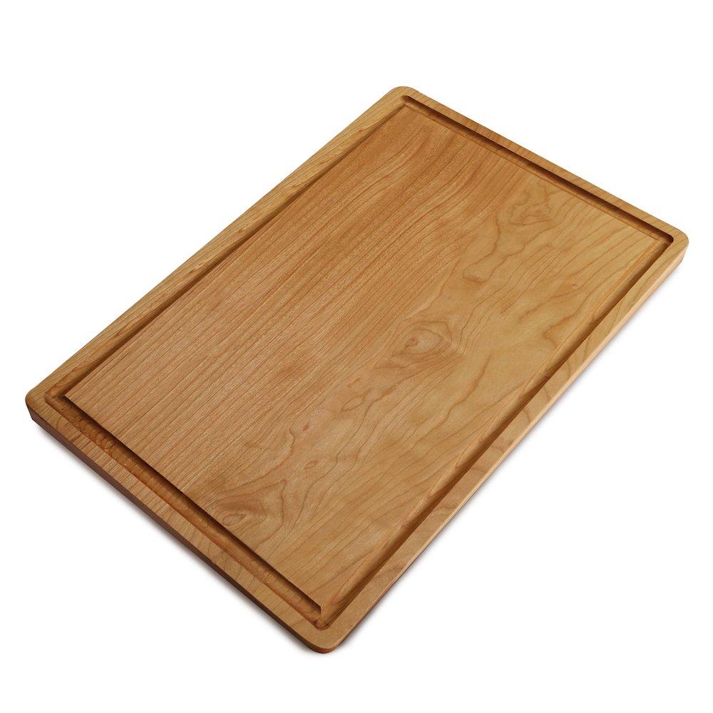 Delice Cherry Rectangle Cutting Board with Juice Drip Groove. Picture 1