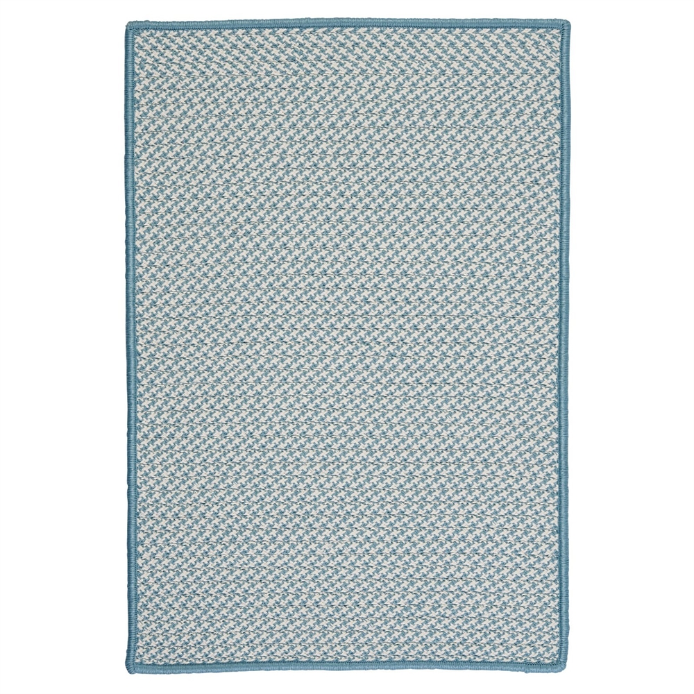 Outdoor Houndstooth Tweed - Sea Blue 6' square. Picture 1