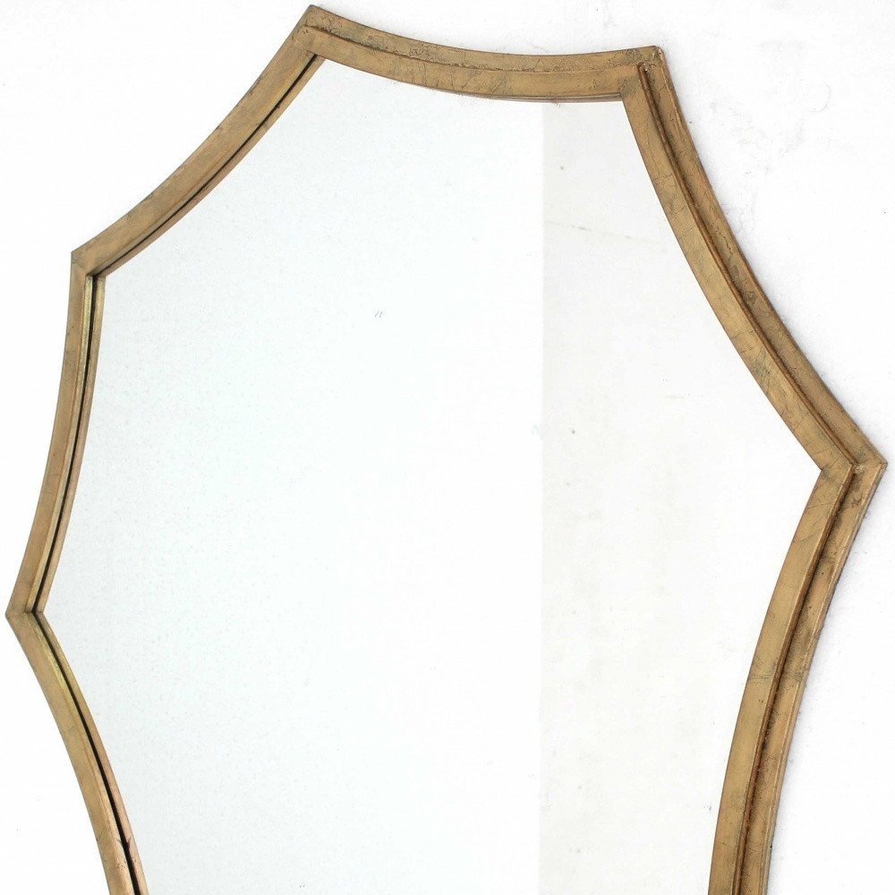 33" x 33" x 1" Gold Curved Hexagon Frame  Cosmetic Mirror - 274589. Picture 2