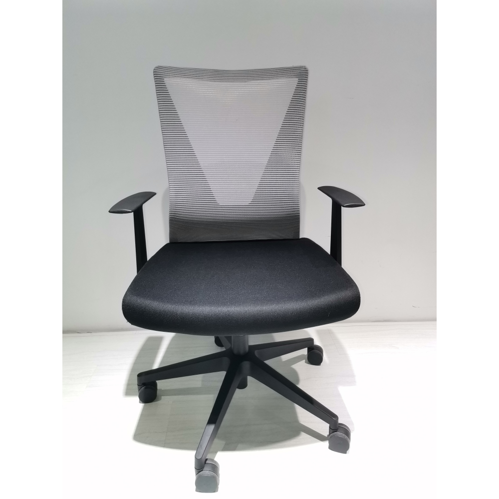 Office Chair Armin, Nylon Base Black, Fixed Armrest, Black Wengue/ Smoke Finish. Picture 1
