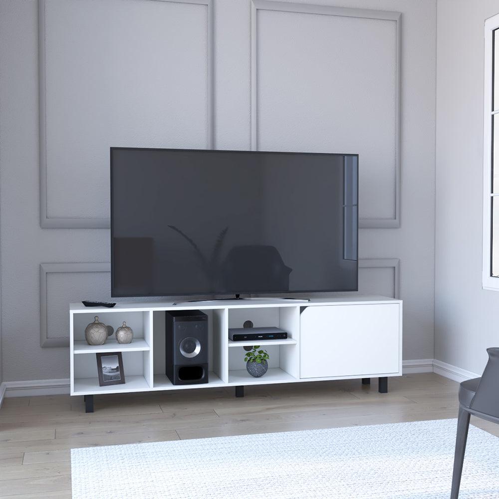 TV Stand for TV´s up 70" Estocolmo, Four Open Shelves, White Finish. Picture 1