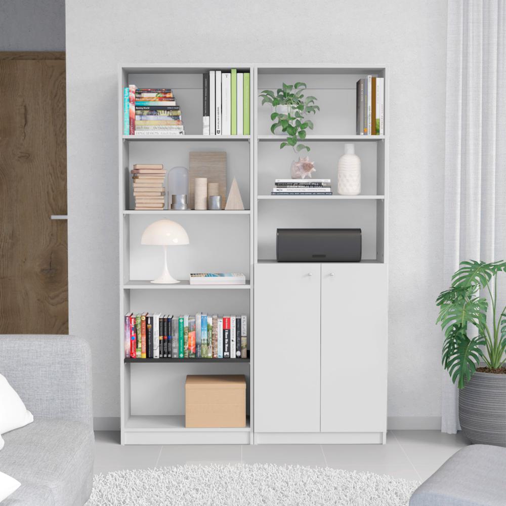 Paonia 2 Piece Living Room Set with 2 Bookcases, White. Picture 2
